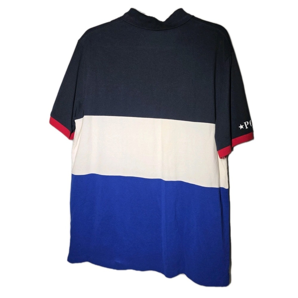 Polo Ralph Lauren Mens Size Lg‎ Classic Fit Colorblock Polo Shirt Navy White Red - Picture 2 of 9